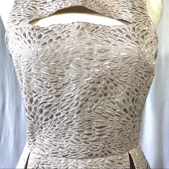 Frenchi Light Pink Metallic Fit & Flare Dress - Picture 4 of 8